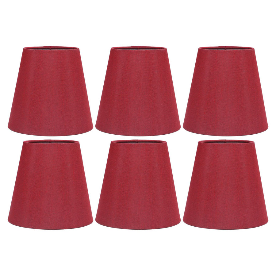 6PCS Fabric Lampshade Modern Simple Good Light Transmission Table Lamp Shade for E14 Bulb Miniature Bulb for Ceiling Lamp A3 01 Wine Red