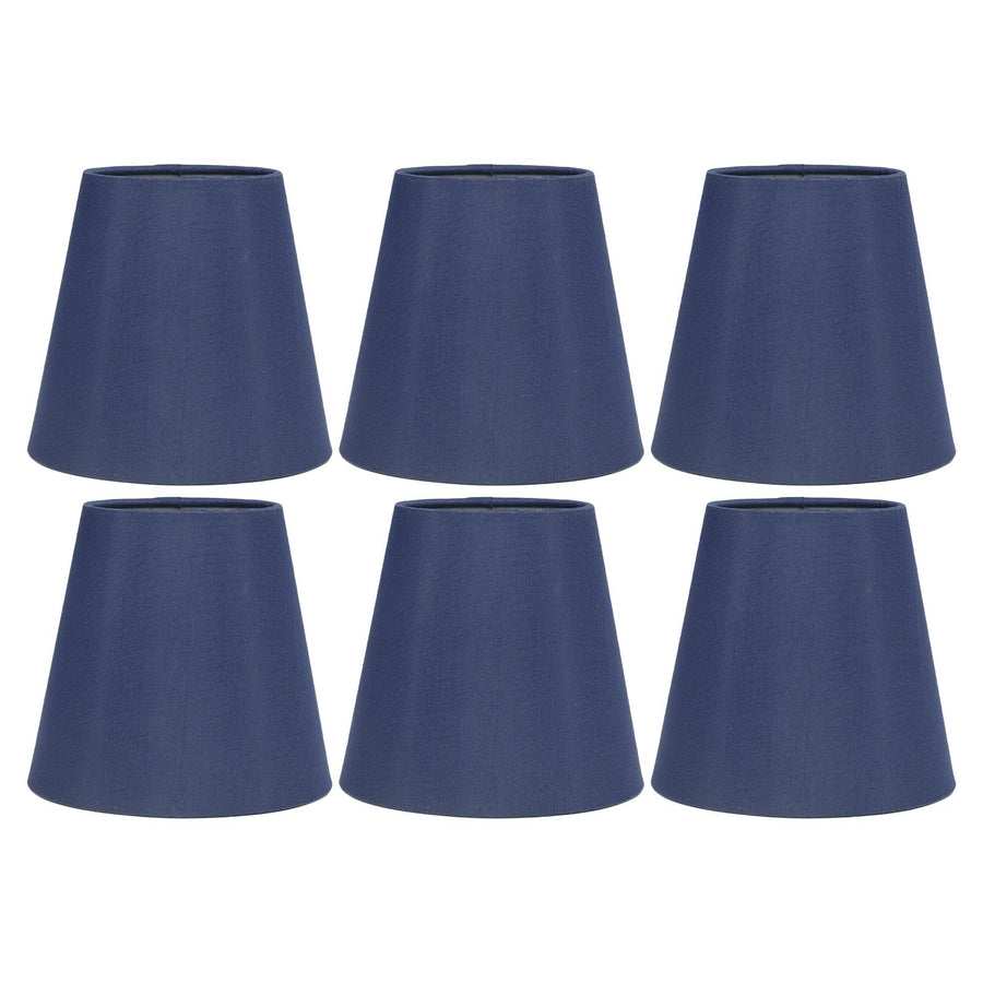 6PCS Fabric Lampshade Modern Simple Good Light Transmission Table Lamp Shade for E14 Bulb Miniature Bulb for Ceiling Lamp A3 02 Dark Blue