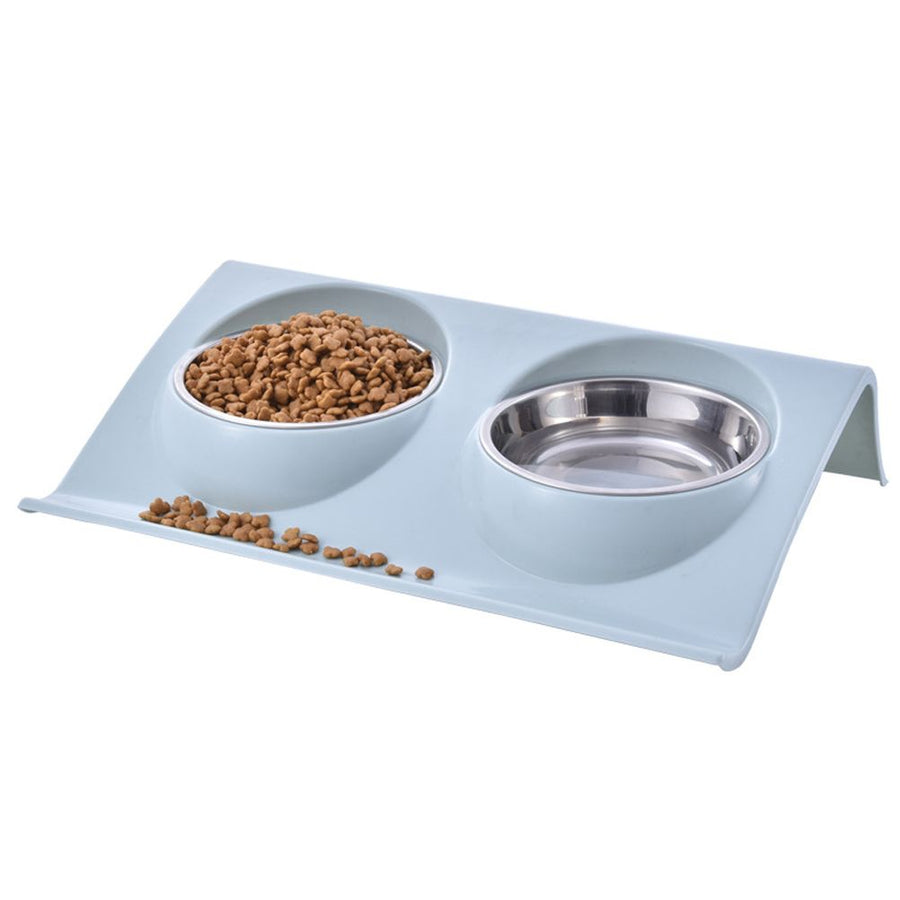 Double Bowls for Dog Stainless Steel Pet Bowl Splashproof Feeding Bowl for Pet