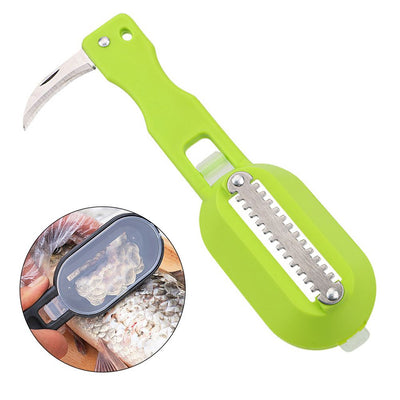 Multifunctional Plastic Fish Scale Cleaner Kitchen Fish Skin Scraper Brush Shaver With Cover Cutter Seafood Tool