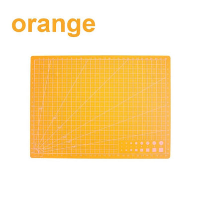 A4 PVC Grid Lines Cutting Board Professional Self Healing Cutting Mat Multipurpose for Quilting Sewing Scrapbooking DIY Craft Orange