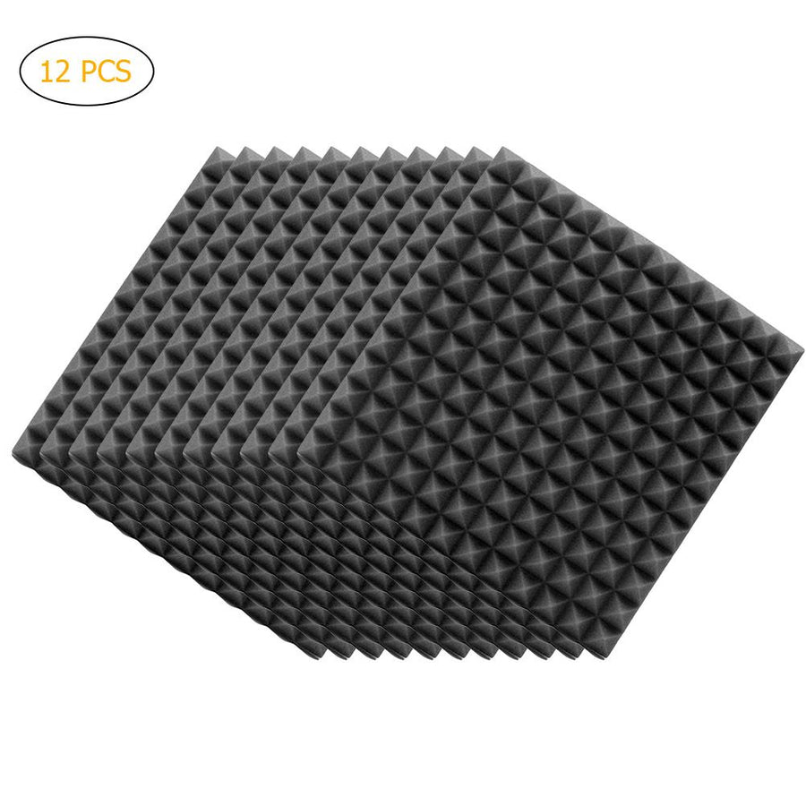 12Pcs Acoustic Foam Panels Acoustic Foam Sound Absorption Pyramid Studio Treatment Wall Panels