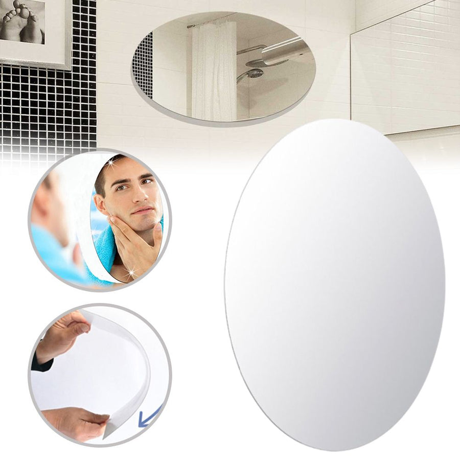 42*27CM Mirror Decoration Wall Sticker Acrylic Ellipse Mirror Wall Stickers Home Decoration Wall Sticker for Bathroom Bedroom
