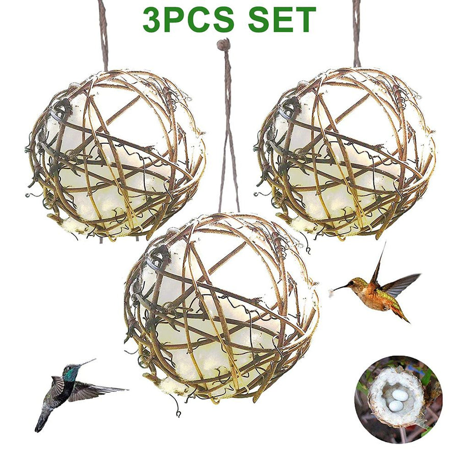 3Pcs 3 Inch Globe Hummingbird Nesters Bird Nesting Material Holder Cotton Balls Bird Nesting Material for Wild Birds Wrens Finches