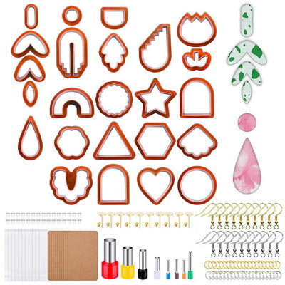 142 Pcs Polymer Clay Cutters Set Clay Earring Cutters with Earrings Accessories for Polymer Clay Jewelry Making