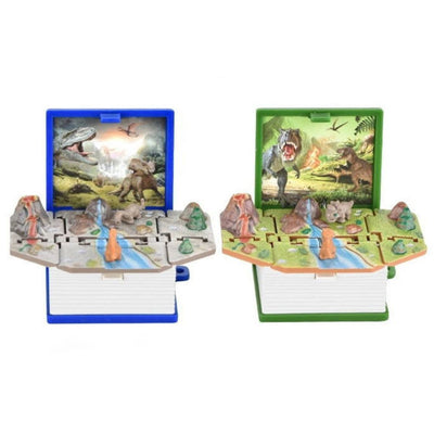 2Pcs Mini 3D Dinosaur Astronomy Book Keychains Miniature Book Keyring Purse Backpack Keychain Sensory Toy Stress Relief Toy for Kids Adults