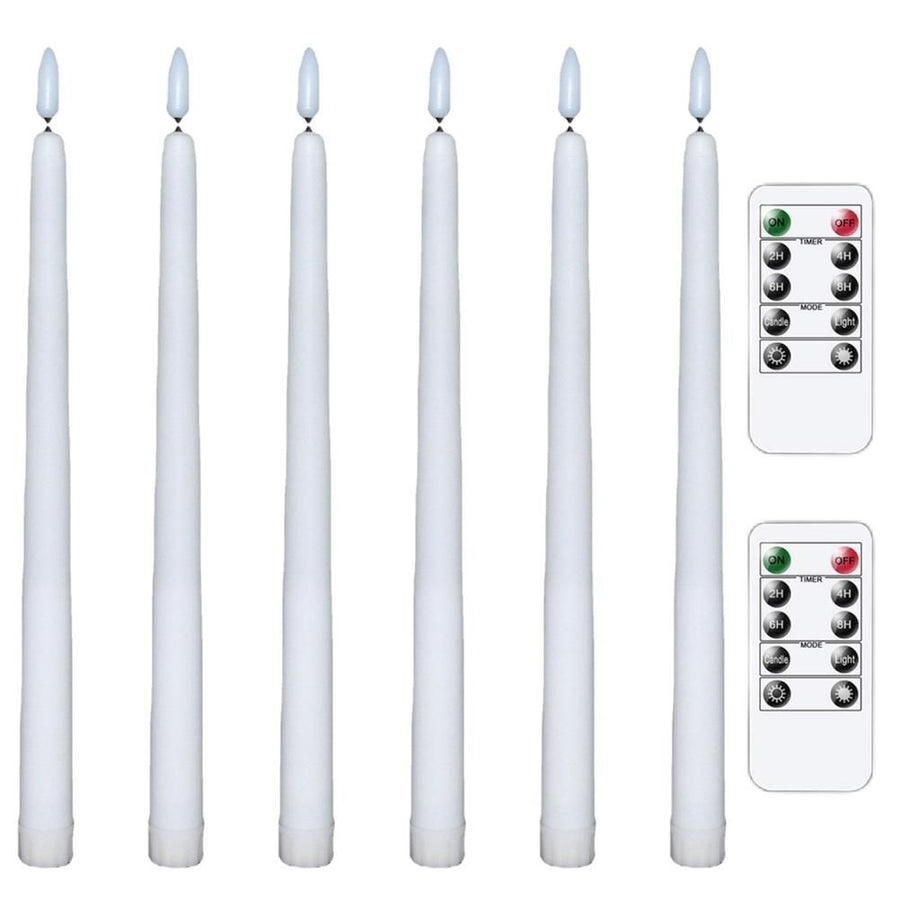 6Pcs LED Flameless Flickering Warm Light Taper Candles with 2 Remote Control for Christmas Thanksgiving Halloween Home Wedding Decoration
