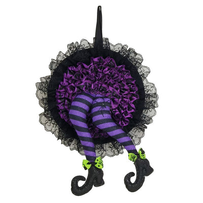 Halloween Wreath Witch Legs Wreath Front Door Ornaments Decorations Holiday Party Decor