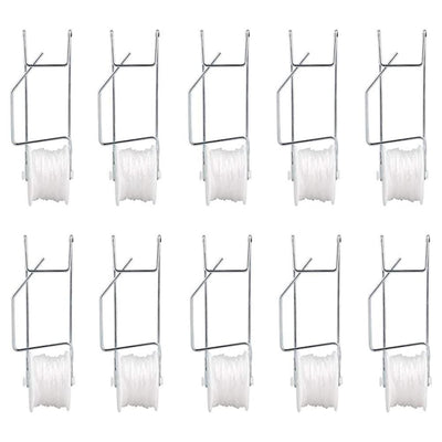 10Pcs Tomato Trellis Roller Hooks Tomato Support Hooks Plant Roller Hook with 15M String Plant Cages Supports Roller Hook for Plant Fruit