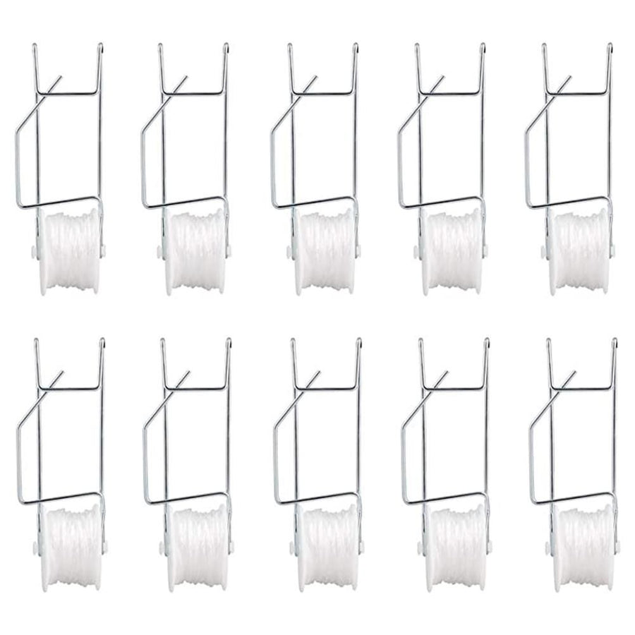 10Pcs Tomato Trellis Roller Hooks Tomato Support Hooks Plant Roller Hook with 15M String Plant Cages Supports Roller Hook for Plant Fruit