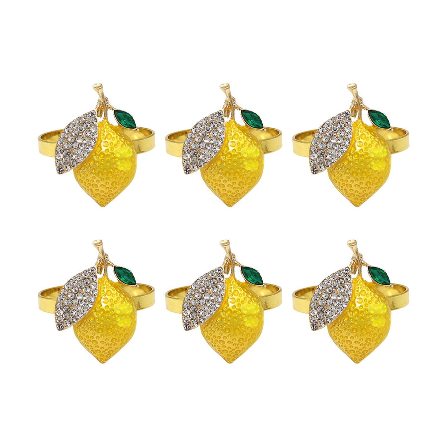 6 PCS Strawberry and Lemon Napkin Rings Alloy Napkin Rings Napkins Rings