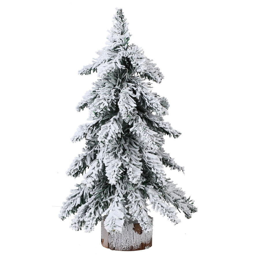 45cm Flocking Christmas Tree with Lights PVC Mini Christmas Tree Artificial Holiday Tree Christmas Desktop Decoration