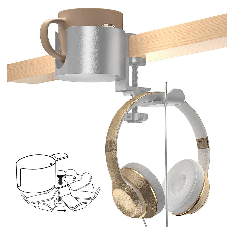 Desk Cup Holder with Headphone Hanger