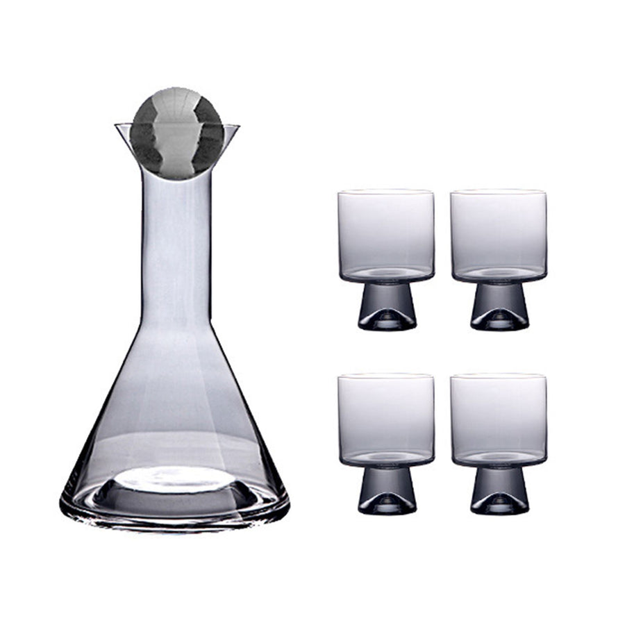 Glass Set Retro Thick Glass Water Pitcher Large Capacit Bedside Water with Water Cup