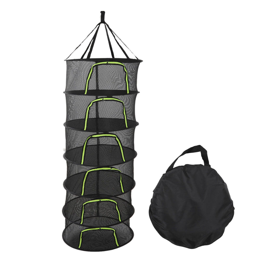 Foldable Plant Drying Net Multilayer Zipper Closure Design 60cm Diameter Herb Buds Dry Net with Storage Bag 6 Layers