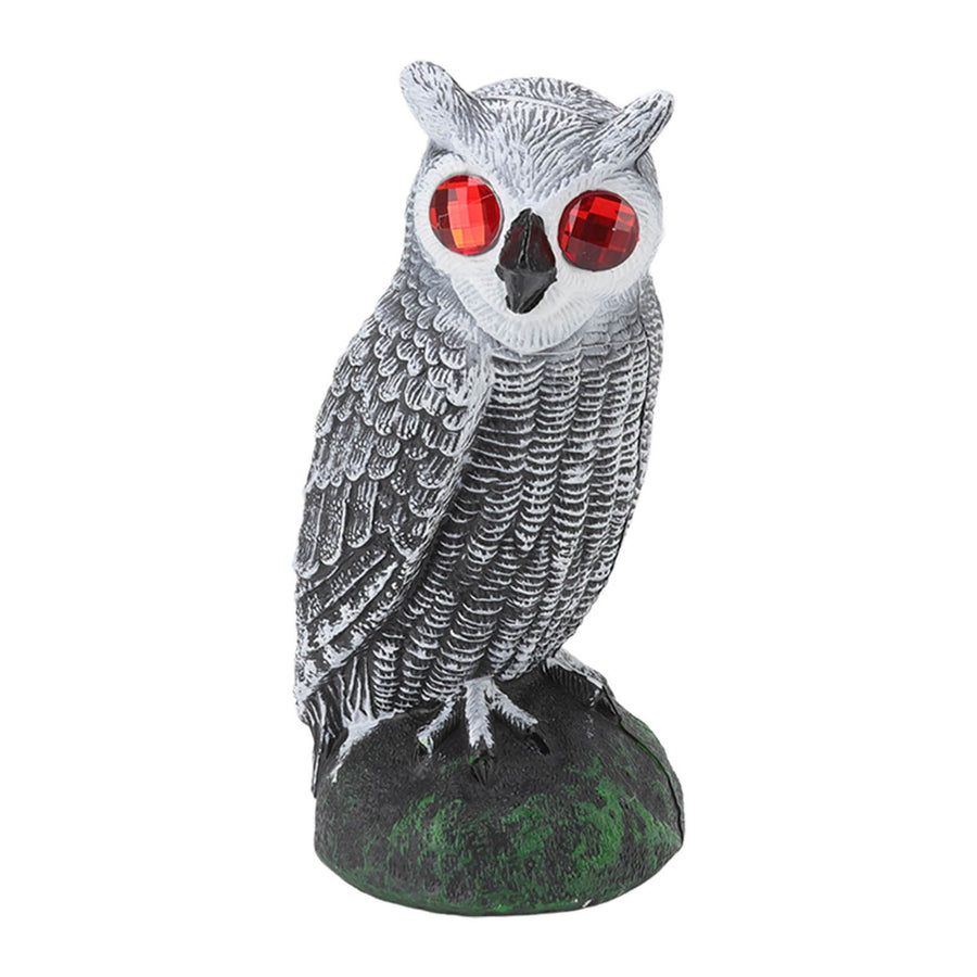 Owl Bird Deterrent Garden Plastic Red Eyes Owls to Keep Birds Away Fine Details Wear Resistant Owls to Keep Birds Away Elbow Cat Plain White