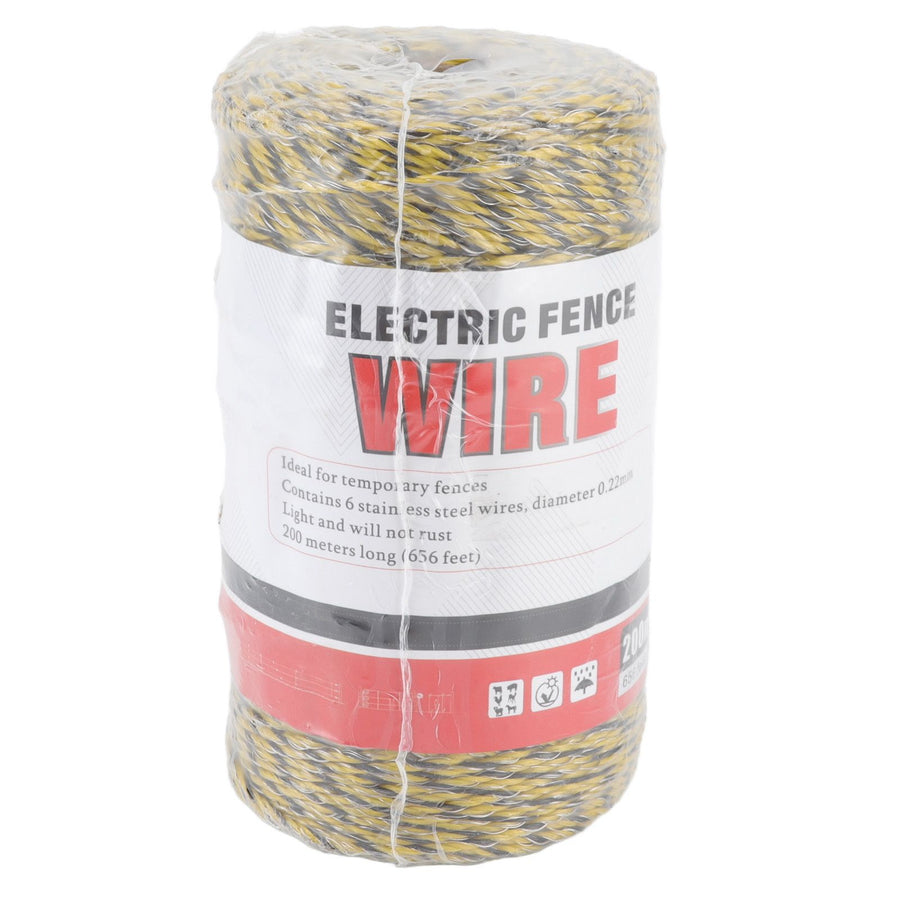 Electric Fence Polywire 6 Strand Stainless Steel 200M Poly Wire for Farm Protection MLD‑040C
