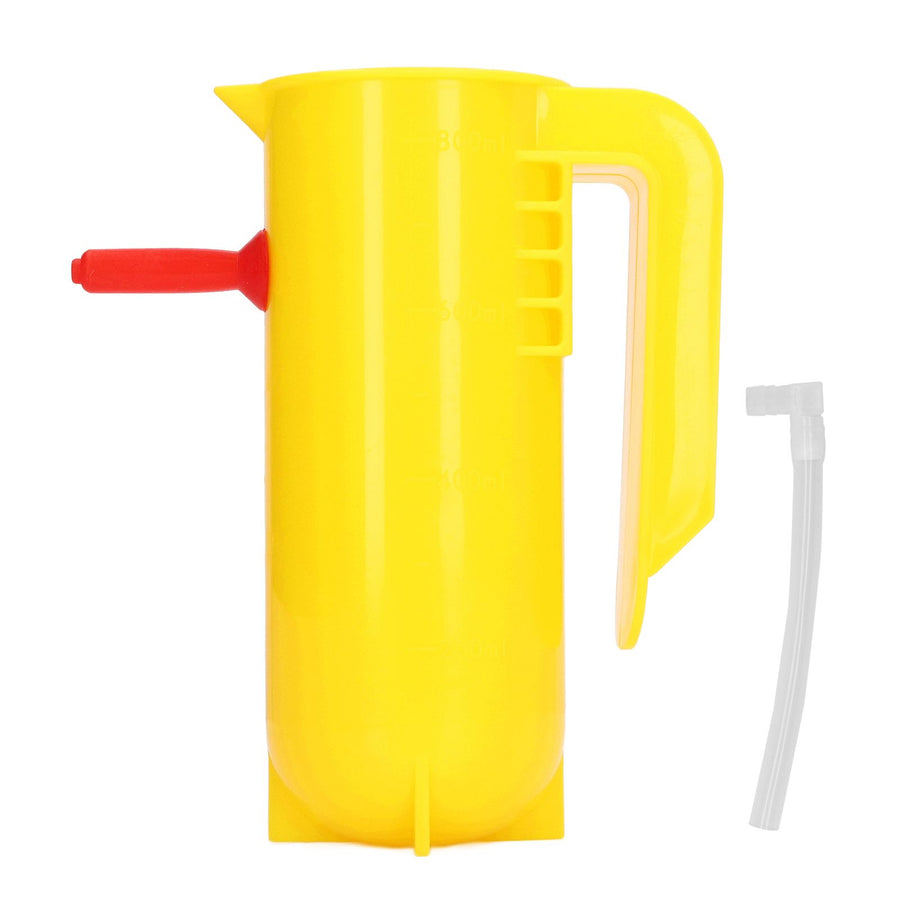 Lamb Milk Feeder Bottle 800ML Scale Accurate Quantitative Small Animal Calf Goat Pacifier Feeder Milk Bottle with Hand Grip Yellow