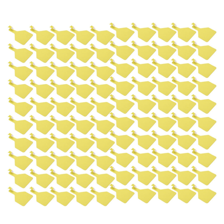 100pcs Blank Livestock Ear Tag Thickened TPU Reusable Animal Ear Label for Dairy Cattle Beef Cattle Yaks Horses Camels Yellow