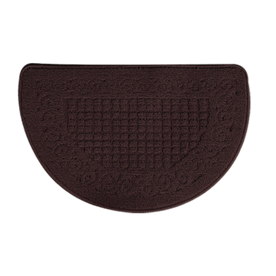 Half Circle Doormat Semicircle Floor Mat Dust Trap Polyester Fiber Strong Absorption Anti Slip for Outdoor Indoor Dark Coffee 48x78cm / 18.9x30.7in
