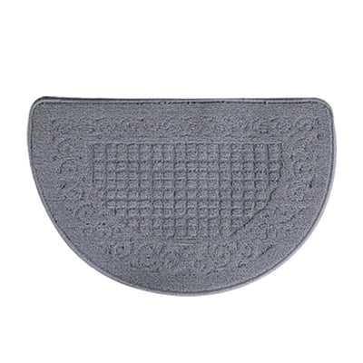 Half Circle Doormat Semicircle Floor Mat Dust Trap Polyester Fiber Strong Absorption Anti Slip for Outdoor Indoor Grey 48x78cm / 18.9x30.7in