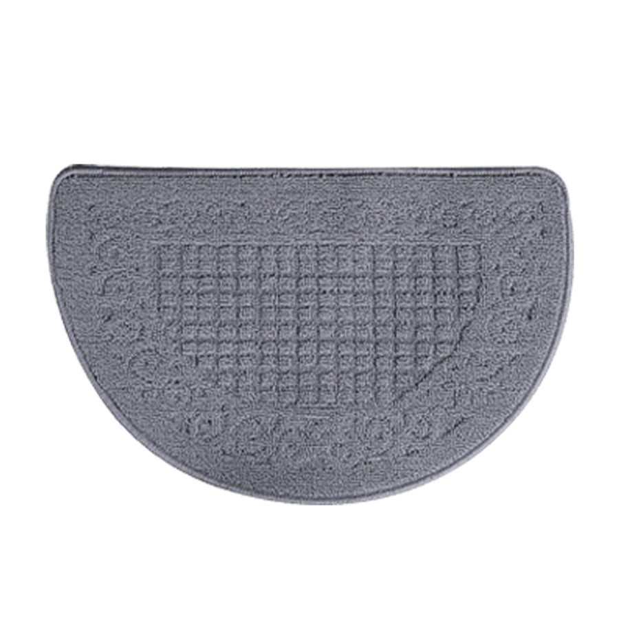 Half Circle Doormat Semicircle Floor Mat Dust Trap Polyester Fiber Strong Absorption Anti Slip for Outdoor Indoor Grey 48x78cm / 18.9x30.7in