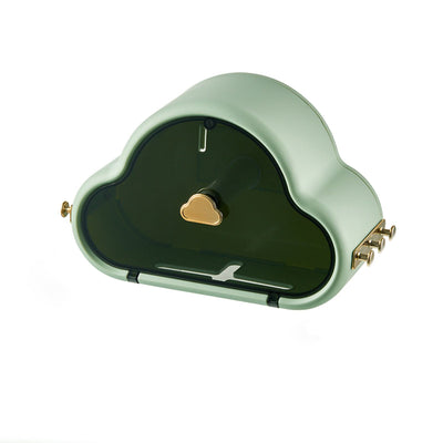 Tissue Holder Wall Mounted Side Hooks Waterproof Simple Fashionable Tissue Box for Bathroom Avocado Green