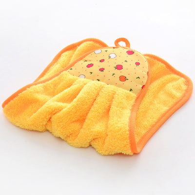Towel Cleaning Cloth Microfibre Hanging Dish Hand Wiping for Kitchen Bathroom Toilet Yellow
