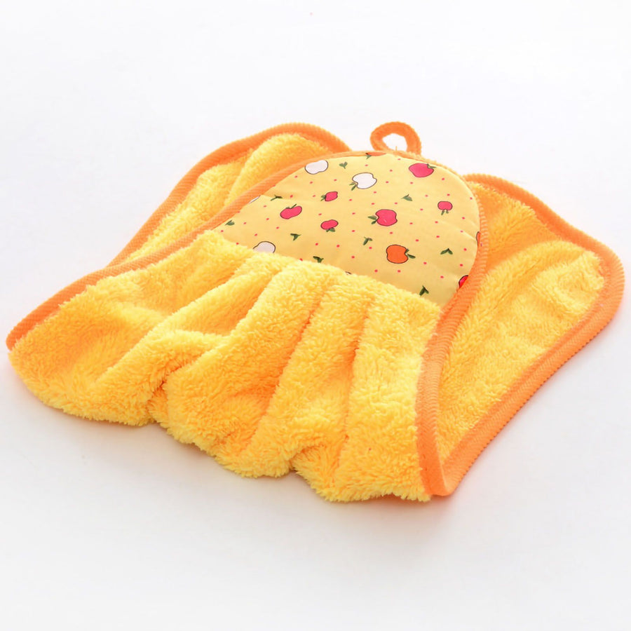 Towel Cleaning Cloth Microfibre Hanging Dish Hand Wiping for Kitchen Bathroom Toilet Yellow
