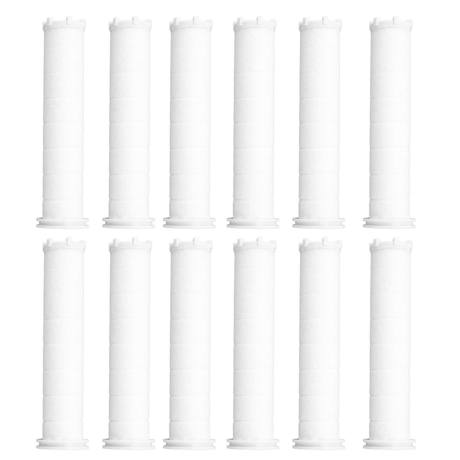 12pcs Shower Head Filter Element PP Cotton White Bath Accessories for Detachable Hydro Shower Head Set
