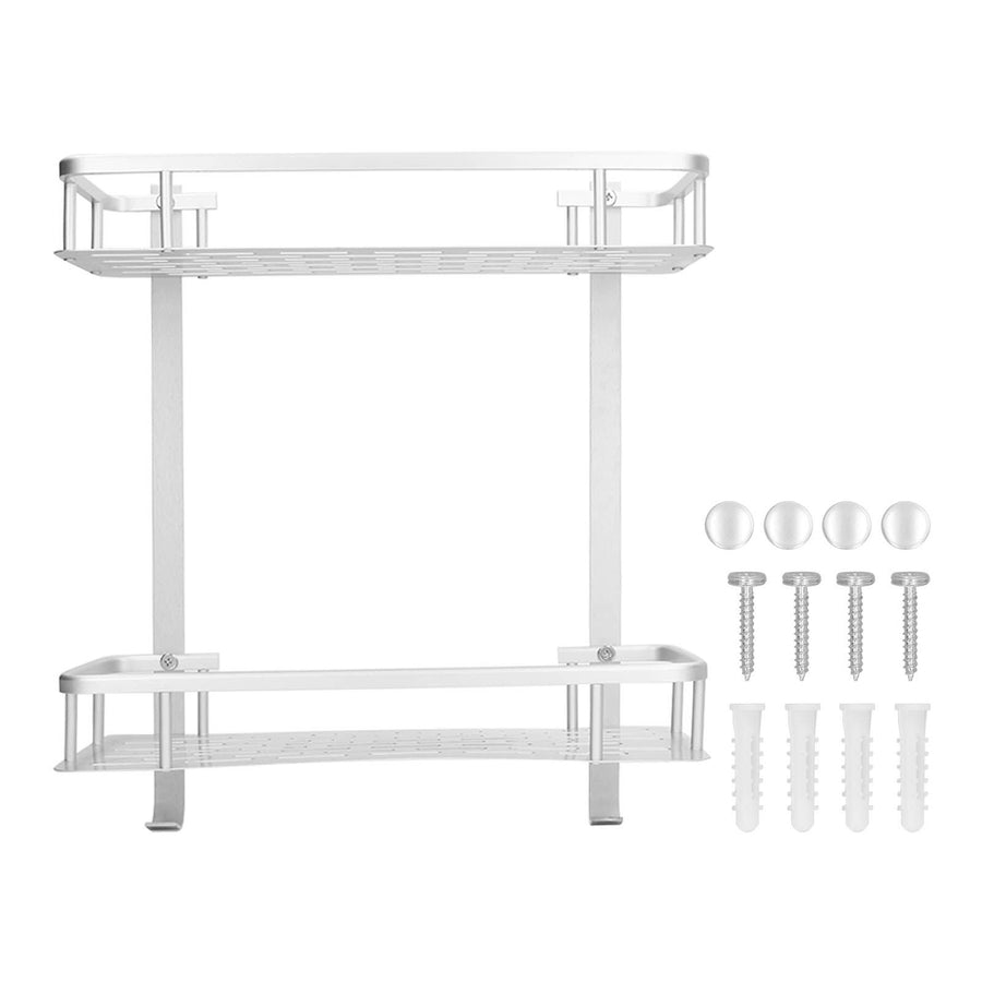 Wall Mounted Shelves Aluminum Alloy Matte Two Layers Floating Storage Shelves for Bathroom Kitchen Living Room