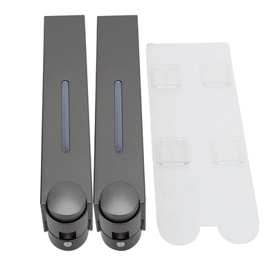 Wall Mounted Liquid Soap Dispensers Back Stick Type Plastic Shampoo Dispenser for Home Hotel School Toilet Grey 6028 2 Cups