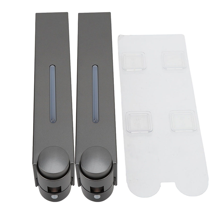Wall Mounted Liquid Soap Dispensers Back Stick Type Plastic Shampoo Dispenser for Home Hotel School Toilet Grey 6028 2 Cups