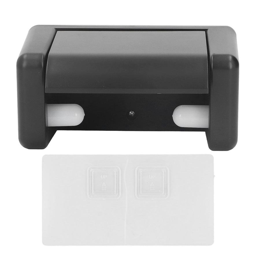 Toilet Roll Paper Holder Plastic Black Wall Mounted Self Adhesive No Punching Container for Bathroom Kitchen