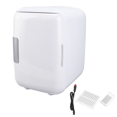 Car Fridge 4 Liters Durable ABS Cosmetic Storage Detachable Partition Portable Mini Fridge for Food Cosmetic Car White