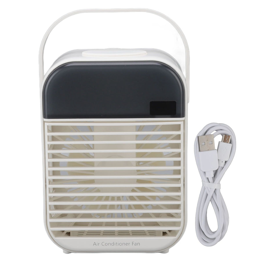 Portable Air Conditioner Fan 3 Wind Speed Efficient Misting Low Noise USB Air Conditioner Cooling Fan with Night Light White