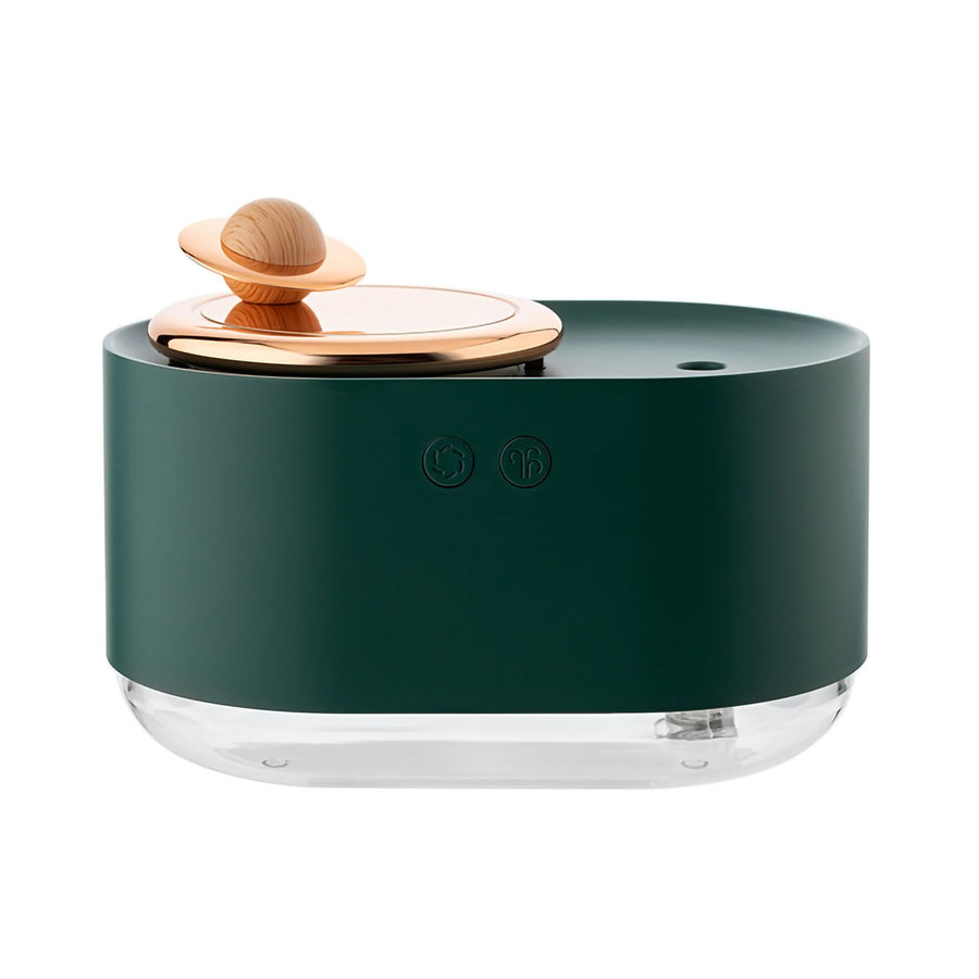 Spray Humidifier Rotating Planet Mini Desktop USB Charging Night Light Humidifier for Home Vintage Green
