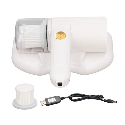 Mattress Vacuum Cleaner Purple Light USB Charging Cordless Mite Vacuum Cleaner with 20Kpa Suction Electric Mite Remover White