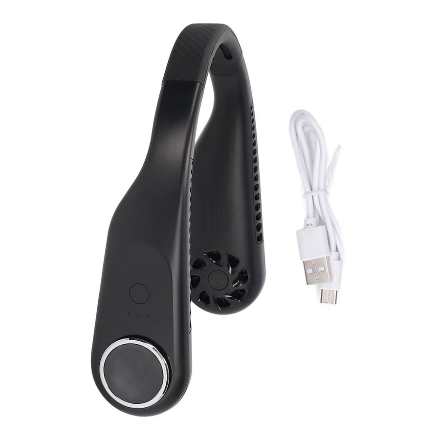 Hanging Neck Fan 3 Modes USB Charging 3600mAh Battery Adjustable Angle Mute Design Face Fan for Home Office Travel Black