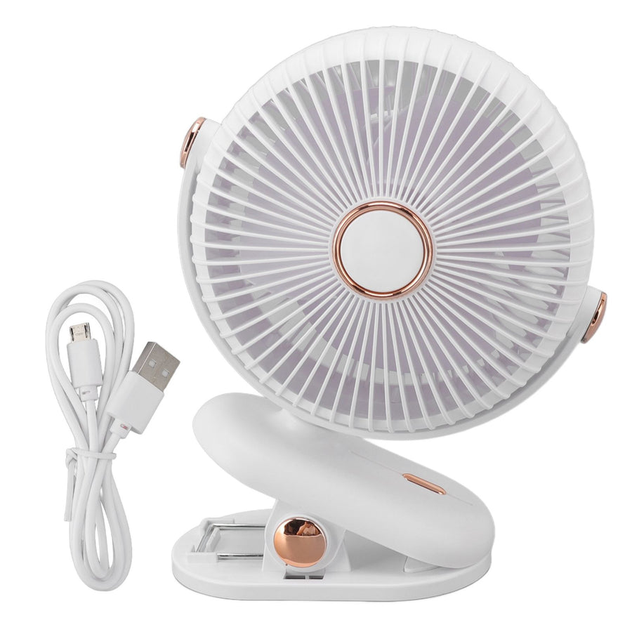 Desk Clip On Fan 3 Wind Speed Safe Design Compact Portable Desktop Fan Clip On Fan for Home Dorm Stroller White