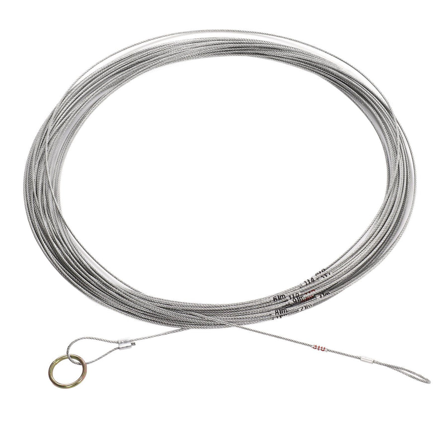 Steel Wire Measuring Rope Good Flexibility Sturdy Steel Rope Measuring Cord with Scale for Well Construction 30m/98.4ft