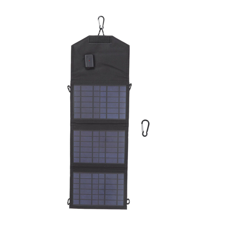 Solar Charger Portable Foldable Polysilicon Solar Power Bank with Hooks for Camping 10.5W 5V