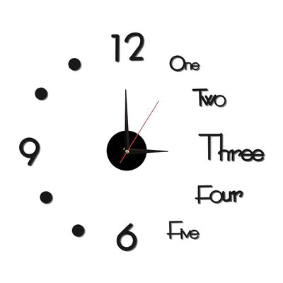 Night Light Wall Clock Frameless Decorative Luminous Silent Clock for Living Room Bedroom Black Small 40cm/15.75in