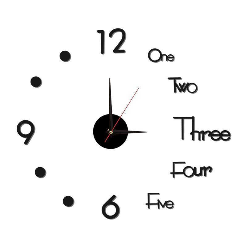 Night Light Wall Clock Frameless Decorative Luminous Silent Clock for Living Room Bedroom Black Small 40cm/15.75in