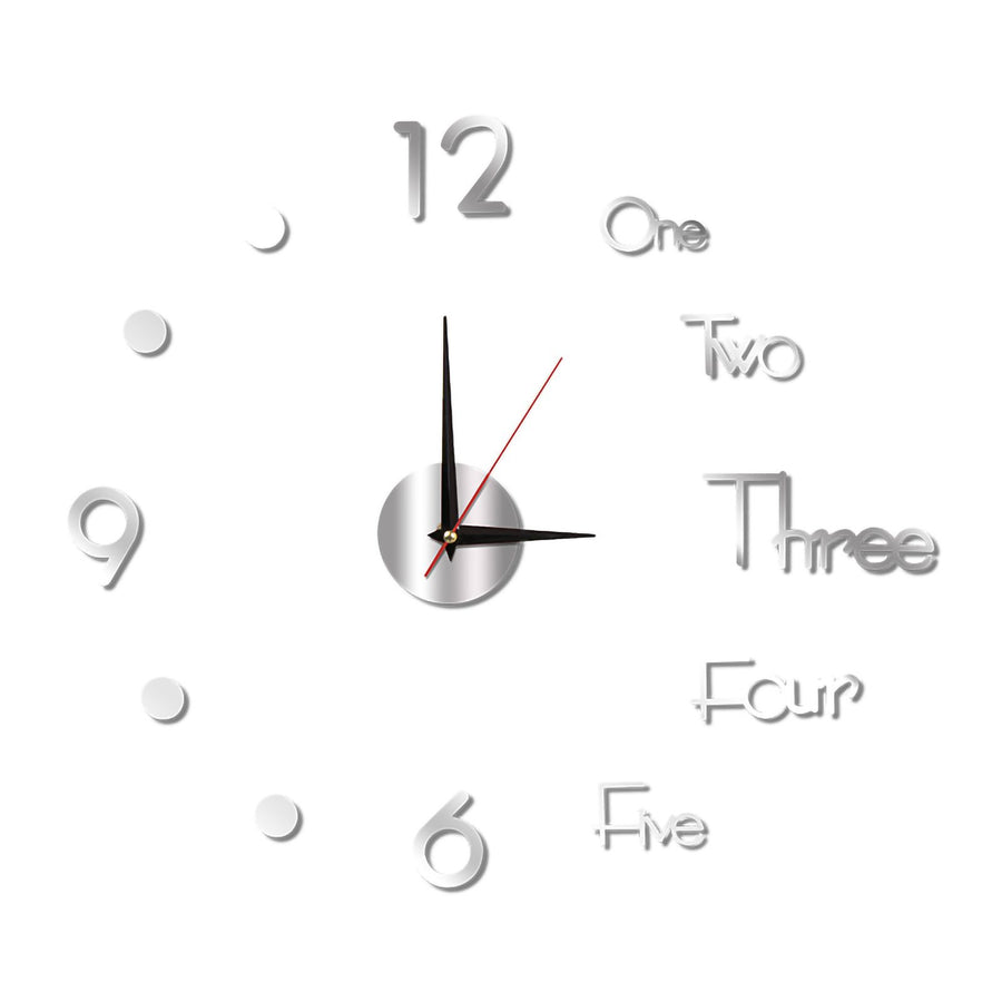 Night Light Wall Clock Frameless Decorative Luminous Silent Clock for Living Room Bedroom Silver Small 40cm/15.75in