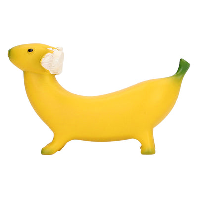 Banana Dog Sculpture Resin Funny Lovely Lightweight Banana Dog Art Decoration for Home Desktop M 13x8cm/5.1x3.1in