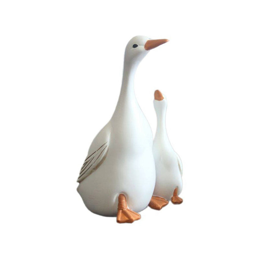 Simulation Duck Toy Synthetic Resin Mother and Baby Duck Model for Household Tabletop Living Room Ornament L