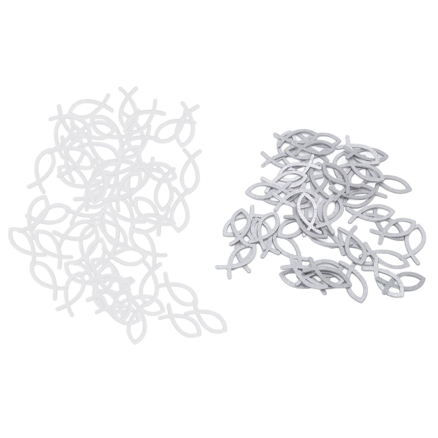 2 Packs Wooden Fish Decoration Good Decoration White Silver Fish Confetti for Christening Decoration Communion