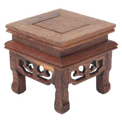 Wooden Display Stand Squared Stable Retro Style Durable Wood Widely Used Wooden Riser for Plant Teapot Jewelry