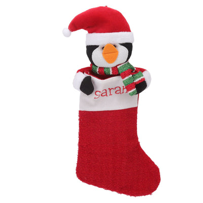 Christmas Stocking Gift Bag Xmas Tree Bedside Hanging Pendant Holiday Ornament for Home Restaurant Hotel Penguin Type